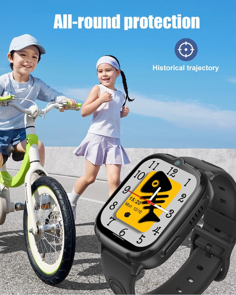 4G Children's Smartwatch D53 with GPS Tracking, Video Calling, Waterproof Design, SOS Function, Anti-Lost Features, and Parental Control App