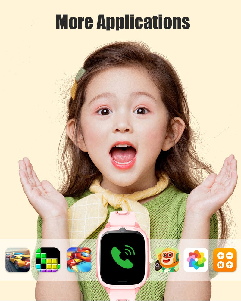 4G Children's Smartwatch D53 with GPS Tracking, Video Calling, Waterproof Design, SOS Function, Anti-Lost Features, and Parental Control App