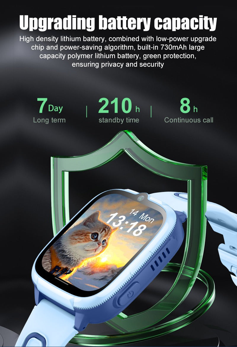 4G Children's Smartwatch D53 with GPS Tracking, Video Calling, Waterproof Design, SOS Function, Anti-Lost Features, and Parental Control App