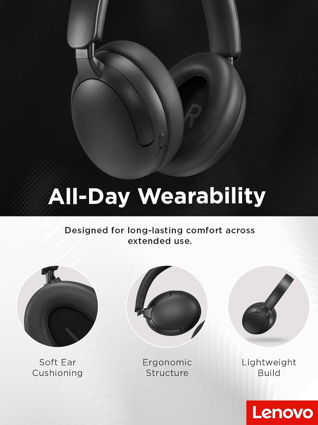 Wireless Over-Ear Bluetooth Headphones 2000 with 40mm Drivers, 110 Hours Battery Life, Dual Wired & Wireless Functionality, Fast Charging, Built-in Microphone, Closed-Back Design, Black