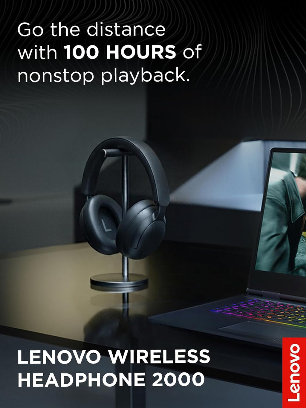 Wireless Over-Ear Bluetooth Headphones 2000 with 40mm Drivers, 110 Hours Battery Life, Dual Wired & Wireless Functionality, Fast Charging, Built-in Microphone, Closed-Back Design, Black