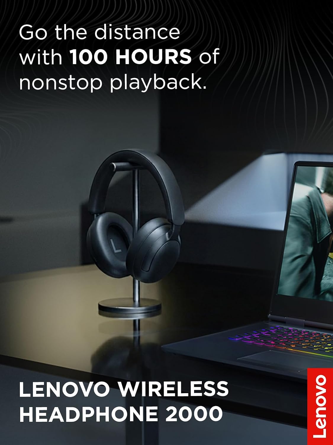 Wireless Over-Ear Bluetooth Headphones 2000 with 40mm Drivers, 110 Hours Battery Life, Dual Wired & Wireless Functionality, Fast Charging, Built-in Microphone, Closed-Back Design, Black