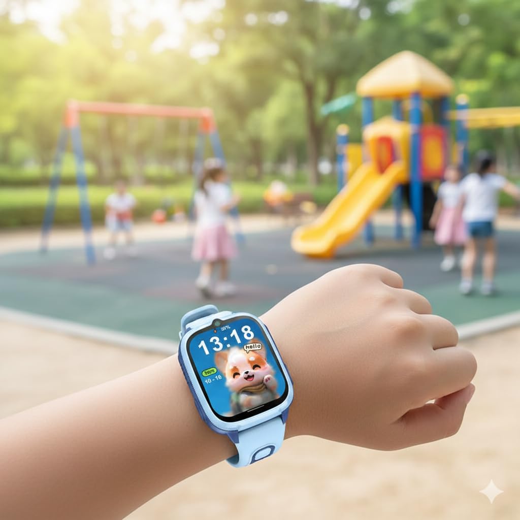 4G Children's Smartwatch D53 with GPS Tracking, Video Calling, Waterproof Design, SOS Function, Anti-Lost Features, and Parental Control App